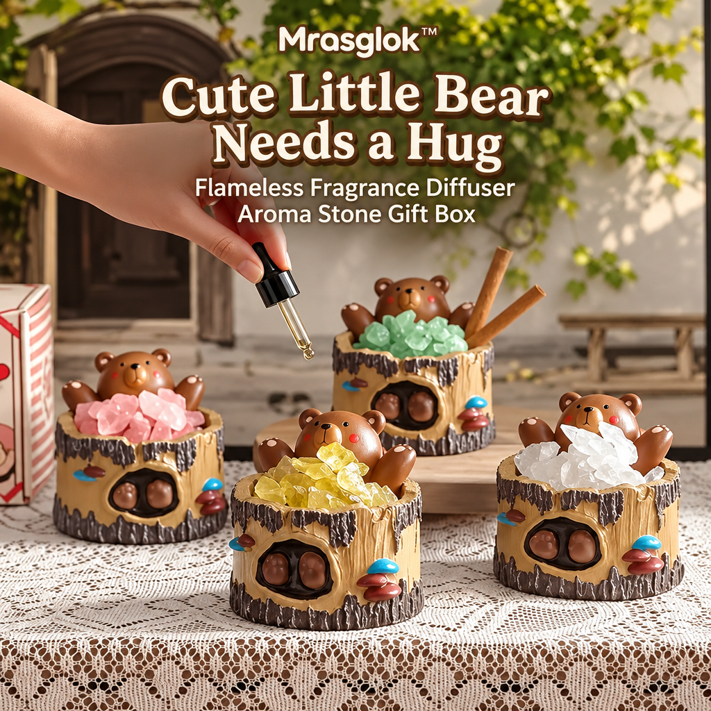 The Little Hug – Cute Teddy Bear Aroma Stone Diffuser & Cozy Fragrance Gift