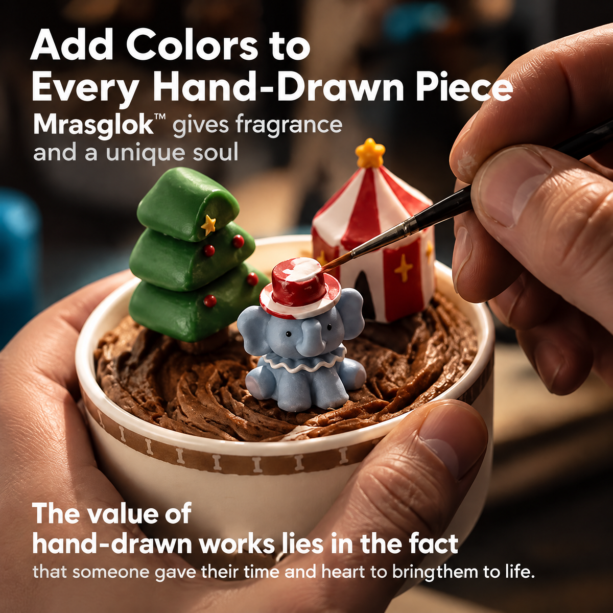 The Little Circus – Whimsical Hand-Painted Scented Candle & Decorative Art Candle